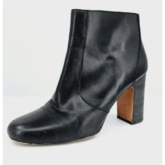 MADEWELL The Sutton Ankle Boots in Black Leather Minimalist Classic - Size US 8 - Picture 1 of 14